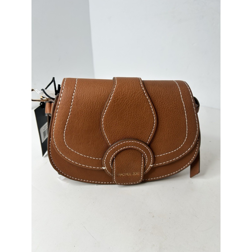 Rachel Zoe Curateur Edessi Crossbody Saddle Brown Belt Bag Purse Vegan Leather